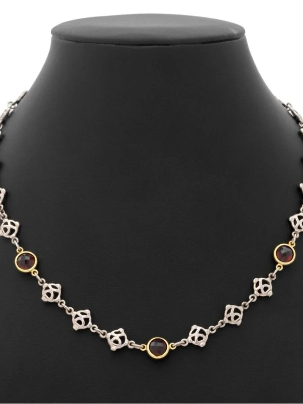David Yurman Onyx logo necklace 18 karat gold
